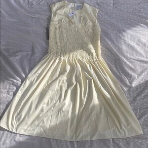 Elegant Cream Sleeveless Dress